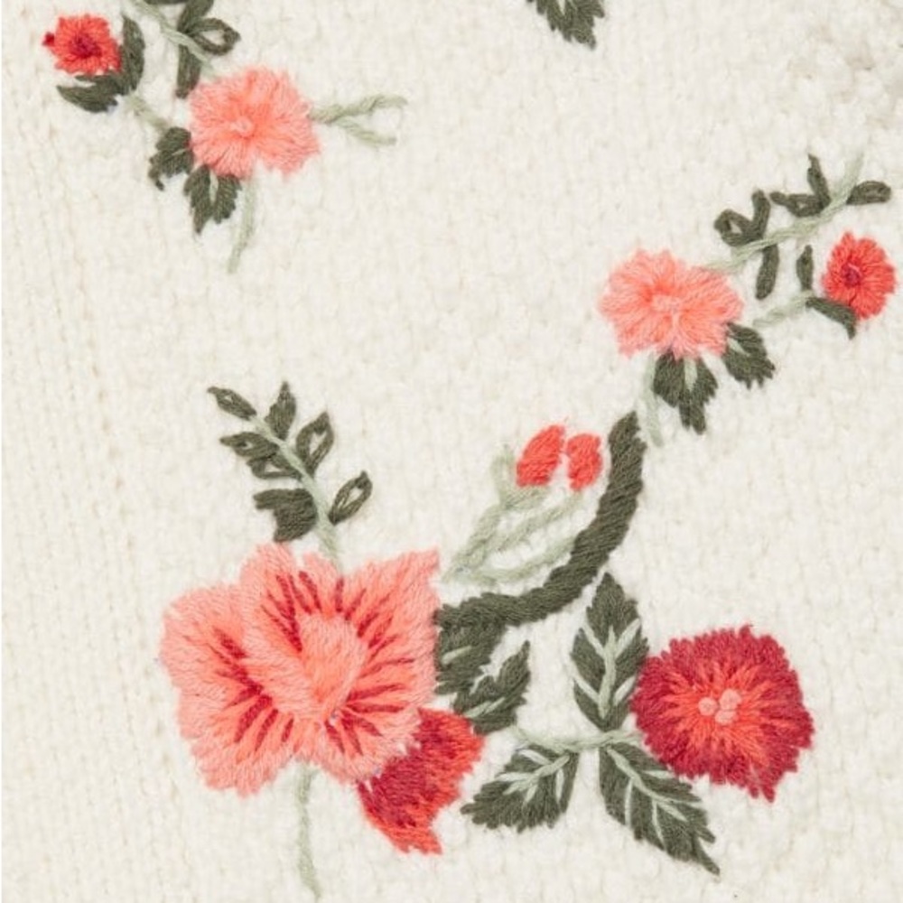 Alice + Olivia Kitty Floral Embroidered Cardigan with Bow - Picture 6 of 6